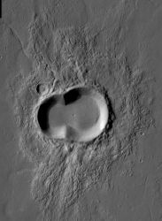 Nothing says "unusual" so well as a doublet crater or an oblique crater or a combo doublet-oblique crater. (NASA/JPL-Caltech/Arizona State University)